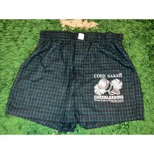 Vintage Coed Sportswear Naked Cheerleading Green Boxers Bottoms VTG M